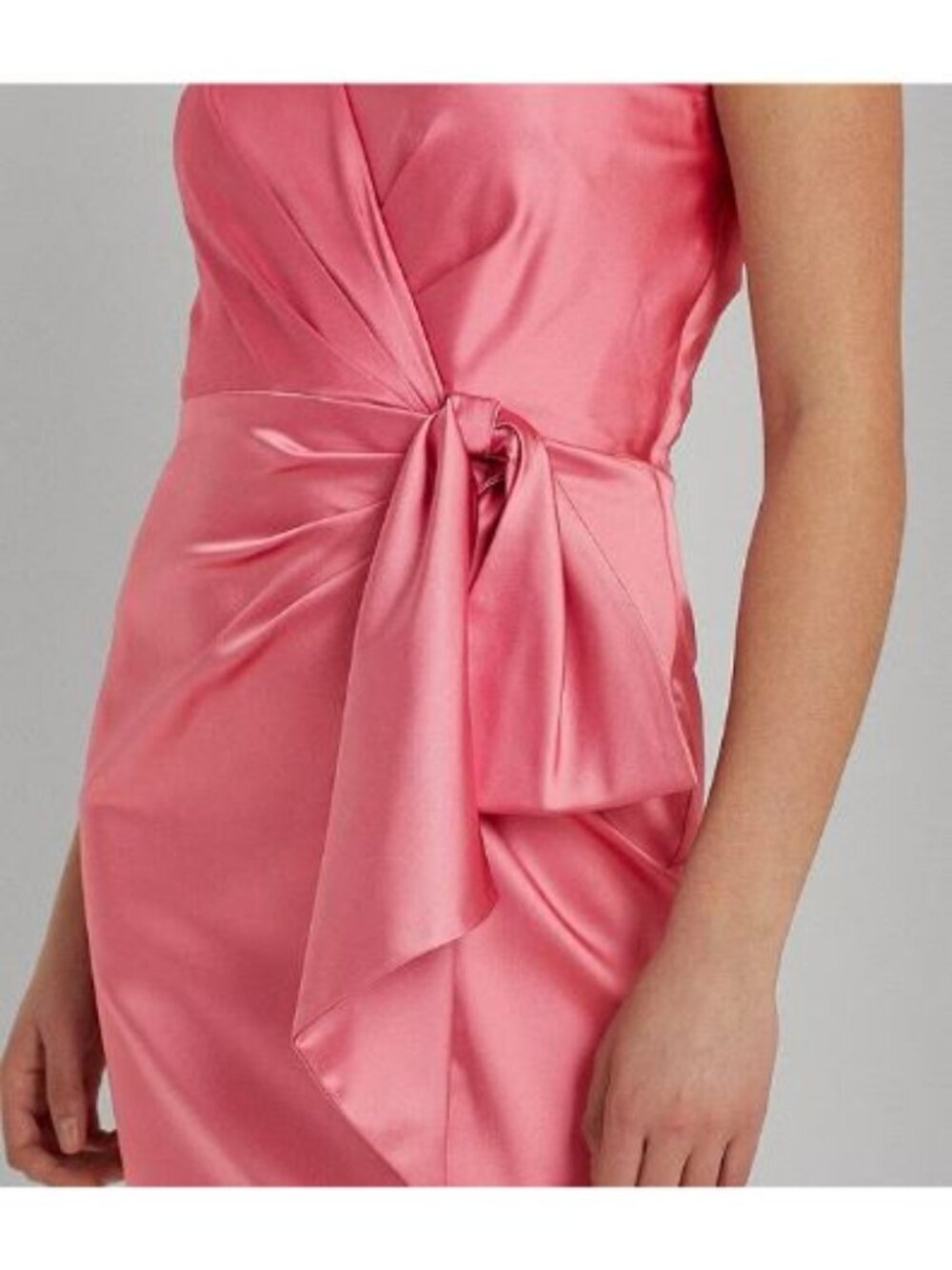 NEW Lauren Ralph Lauren Women's 12 Structured Satin-Cocktail Dress NWT $265 - Picture 4 of 4